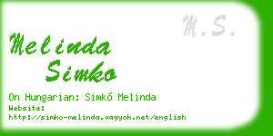 melinda simko business card